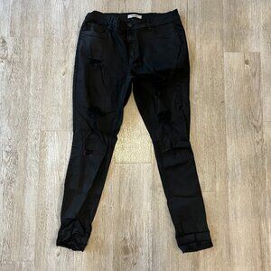 Womens Refuge Black Distressed Jeans - 14